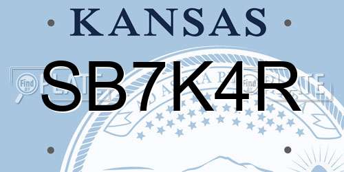 SB7K4R Kansas License Plate
