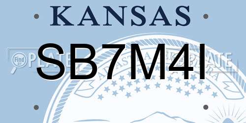 SB7M4I Kansas License Plate