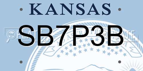 SB7P3B Kansas License Plate
