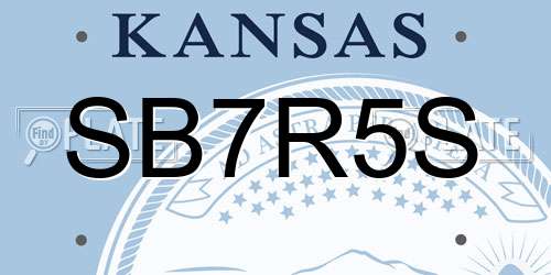 SB7R5S Kansas License Plate