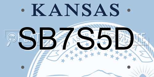 SB7S5D Kansas License Plate