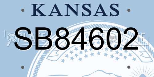 SB84602 Kansas License Plate