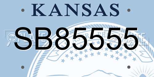 SB85555 Kansas License Plate