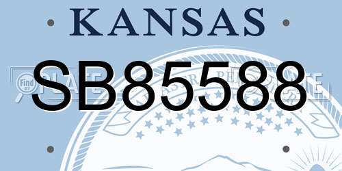 SB85588 Kansas License Plate