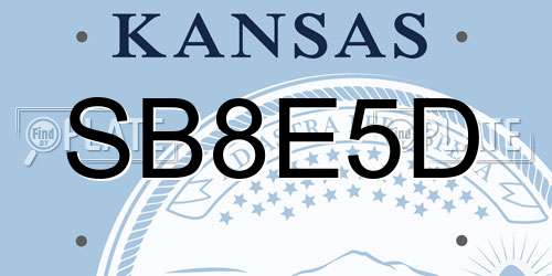 SB8E5D Kansas License Plate