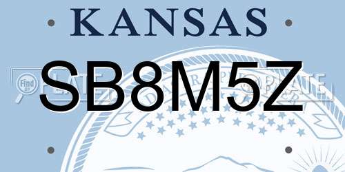 SB8M5Z Kansas License Plate