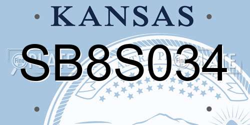 SB8S034 Kansas License Plate
