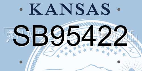 SB95422 Kansas License Plate