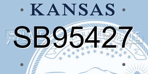 SB95427 Kansas License Plate