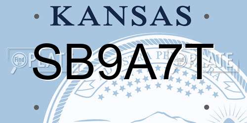SB9A7T Kansas License Plate