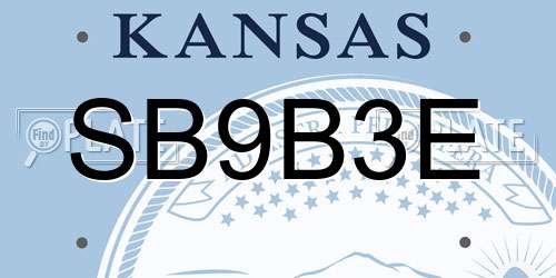 SB9B3E Kansas License Plate
