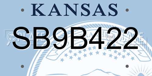 SB9B422 Kansas License Plate
