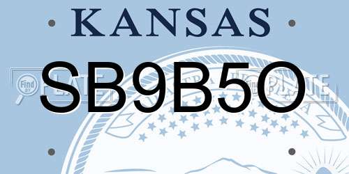 SB9B5O Kansas License Plate