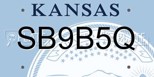 SB9B5Q Kansas License Plate