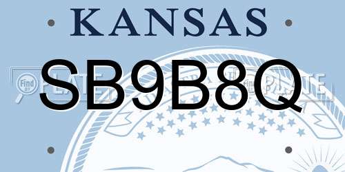 SB9B8Q Kansas License Plate
