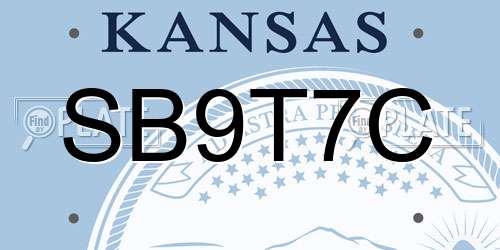 SB9T7C Kansas License Plate