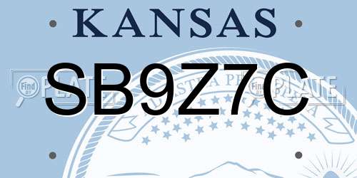 SB9Z7C Kansas License Plate