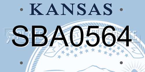 SBA0564 Kansas License Plate