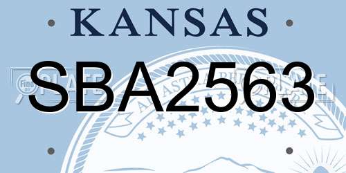 SBA2563 Kansas License Plate