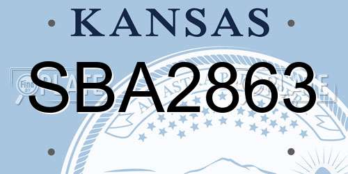 SBA2863 Kansas License Plate