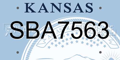 SBA7563 Kansas License Plate