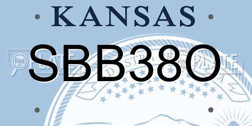 SBB38O Kansas License Plate