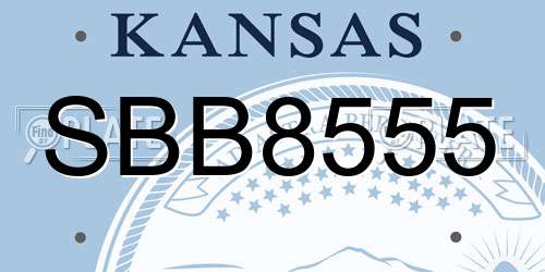 SBB8555 Kansas License Plate