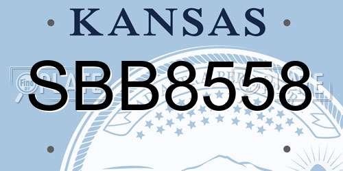 SBB8558 Kansas License Plate
