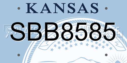 SBB8585 Kansas License Plate