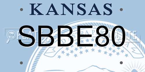SBBE80 Kansas License Plate
