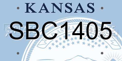 SBC1405 Kansas License Plate
