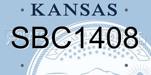 SBC1408 Kansas License Plate