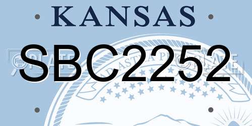 SBC2252 Kansas License Plate