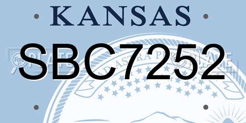 SBC7252 Kansas License Plate