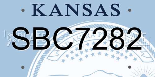 SBC7282 Kansas License Plate