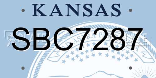 SBC7287 Kansas License Plate