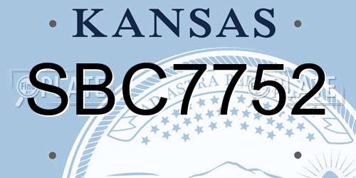 SBC7752 Kansas License Plate