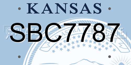 SBC7787 Kansas License Plate