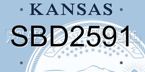 SBD2591 Kansas License Plate