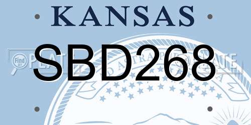SBD268 Kansas License Plate