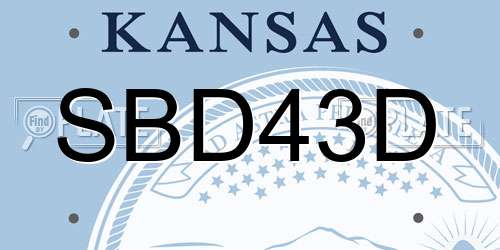 SBD43D Kansas License Plate