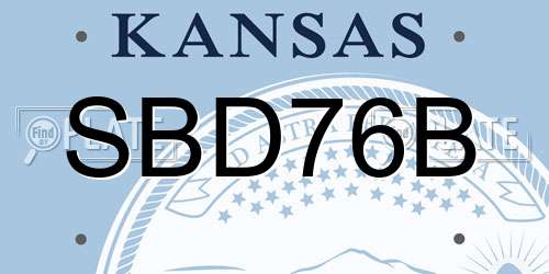 SBD76B Kansas License Plate