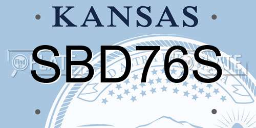 SBD76S Kansas License Plate