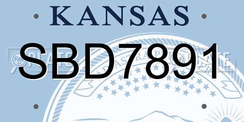 SBD7891 Kansas License Plate