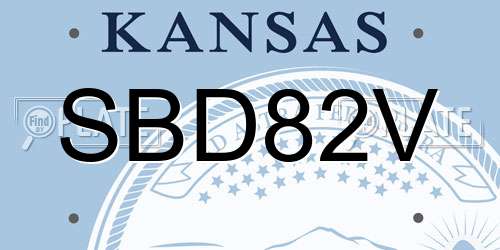 SBD82V Kansas License Plate