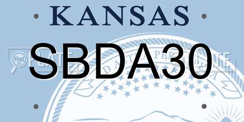 SBDA30 Kansas License Plate