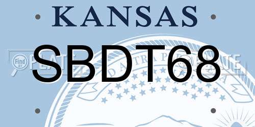 SBDT68 Kansas License Plate