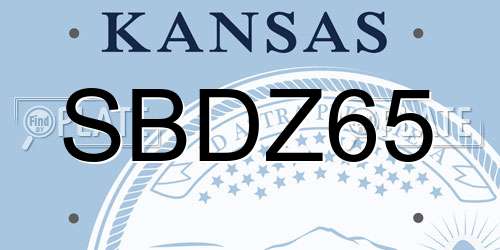 SBDZ65 Kansas License Plate
