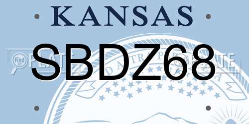 SBDZ68 Kansas License Plate
