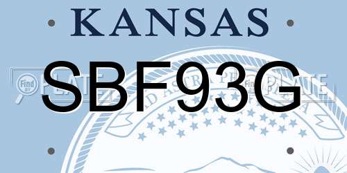 SBF93G Kansas License Plate